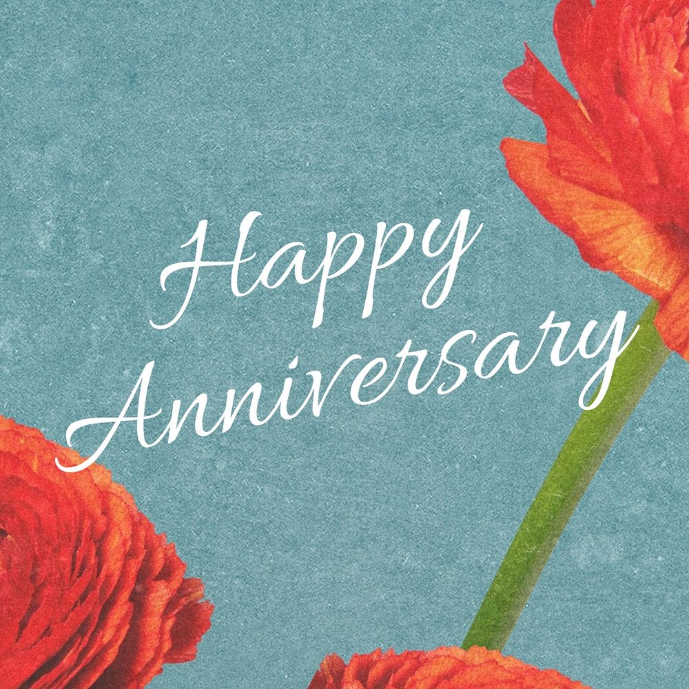 Happy anniversary Instagram post template, editable text