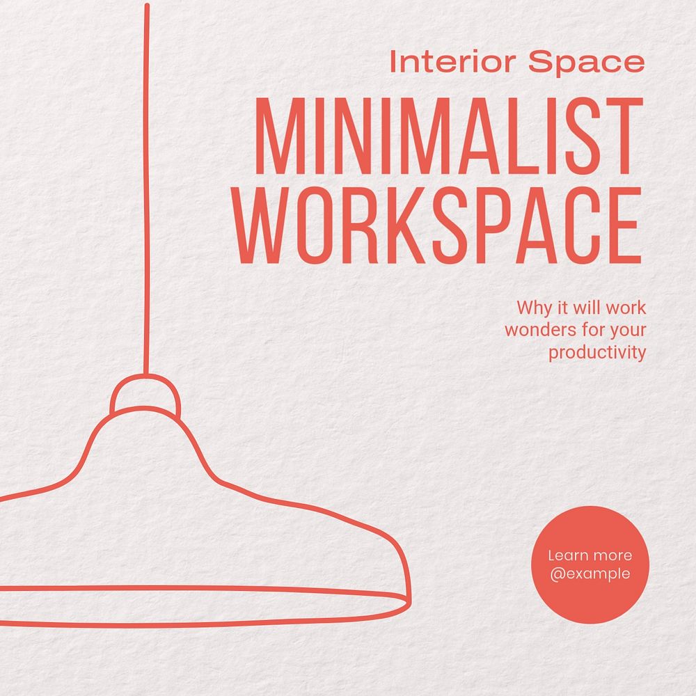 Minimalist workplace Instagram post template, editable text