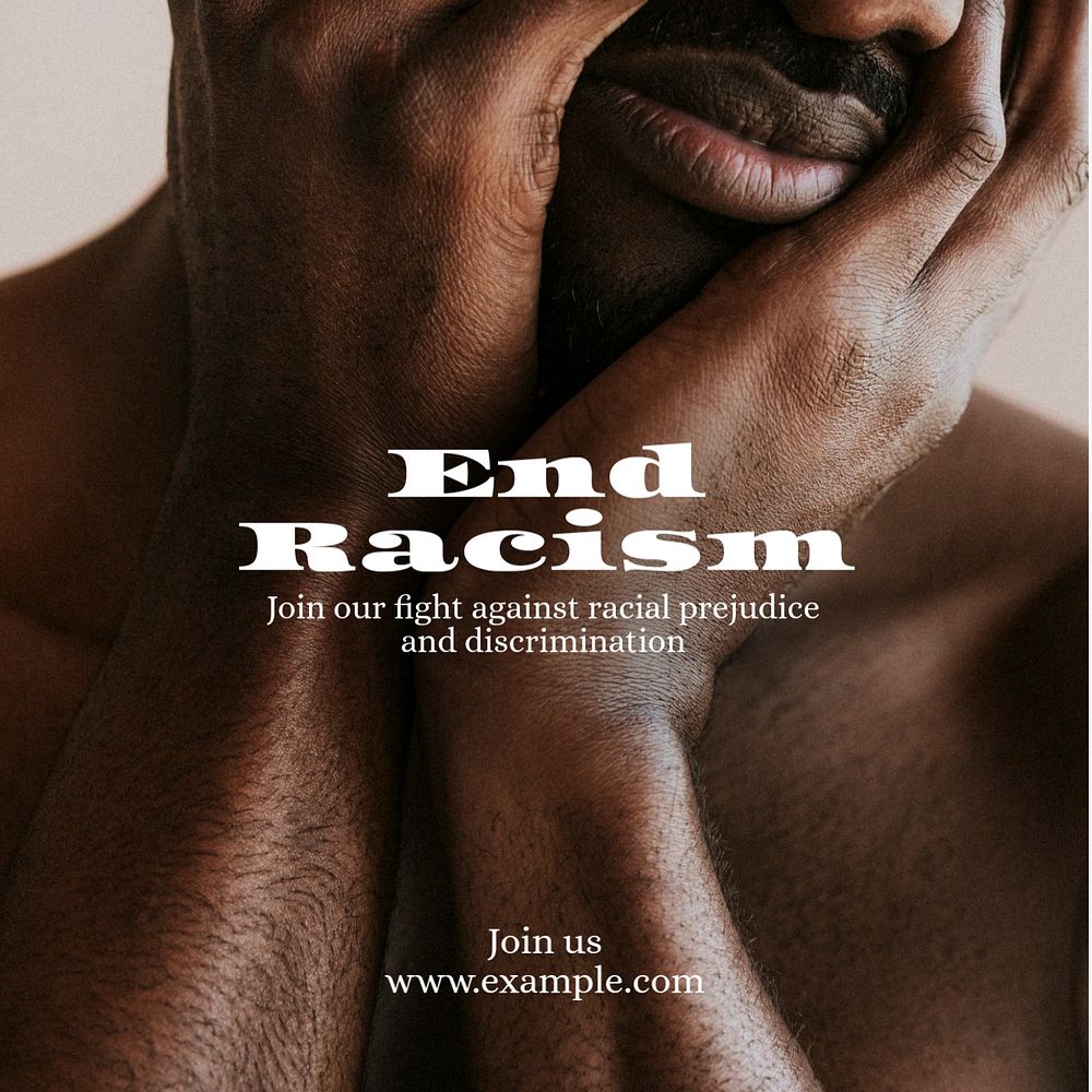 End racism Instagram post template, editable text