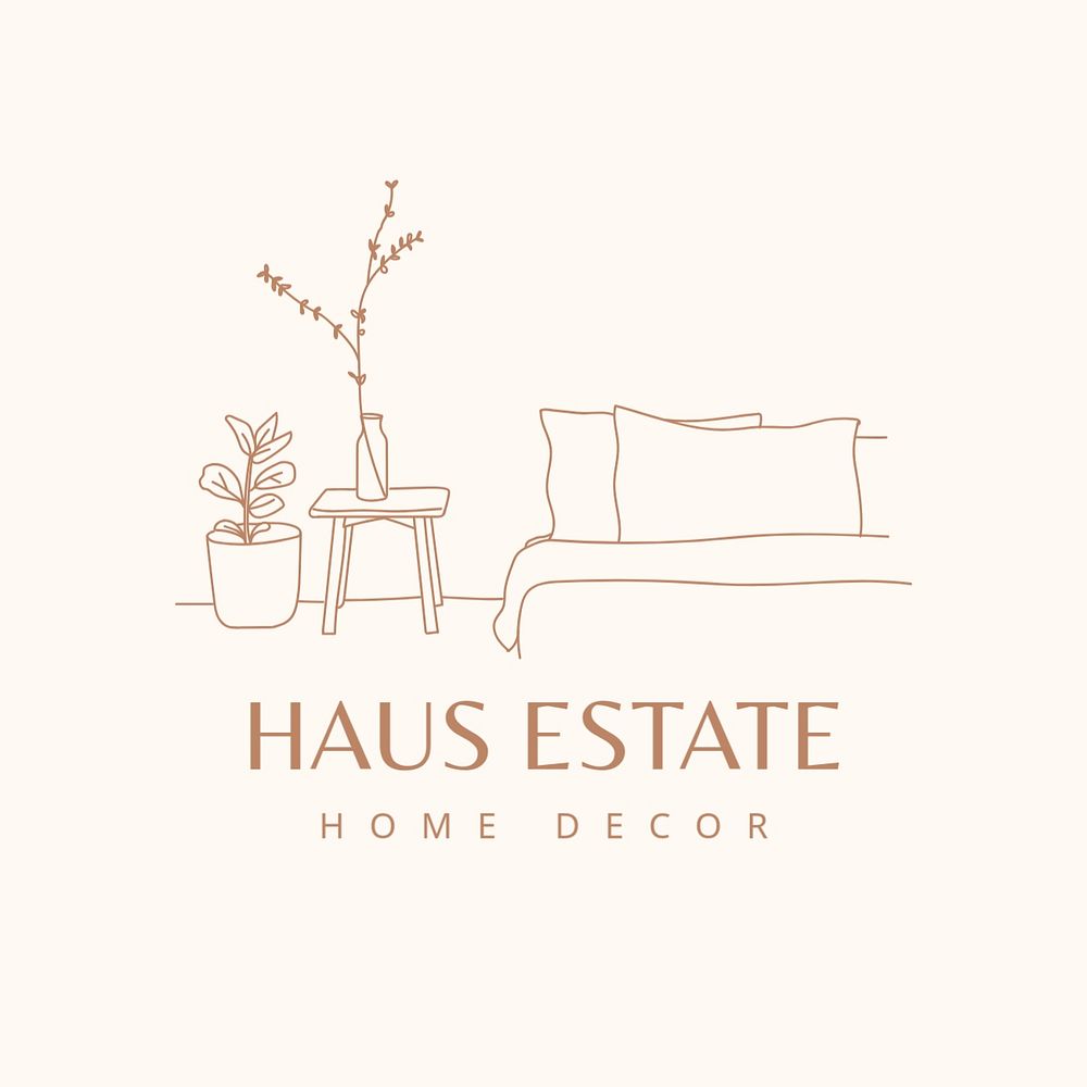 Home decor logo template, editable text