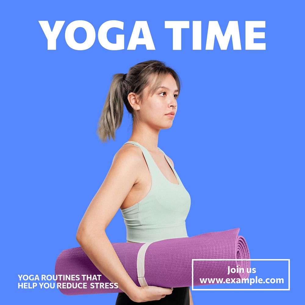 Yoga  Instagram post template, editable text