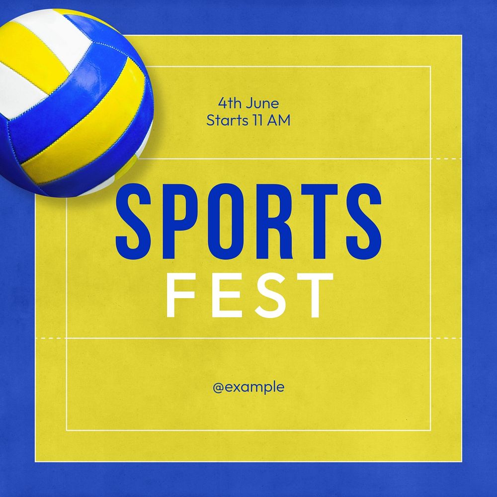 Sports fest Instagram post template, editable text