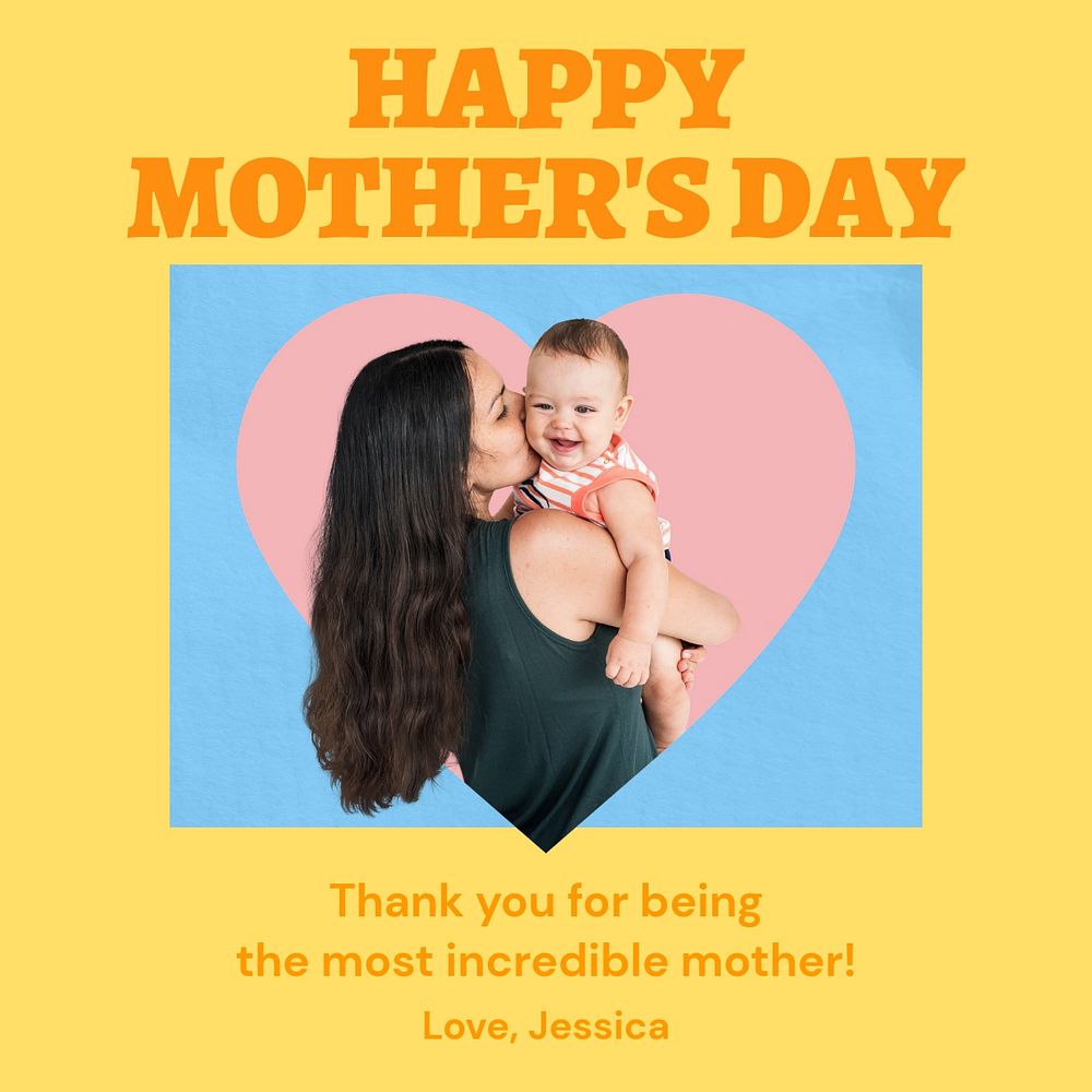 Happy mother's day Instagram post template, editable text