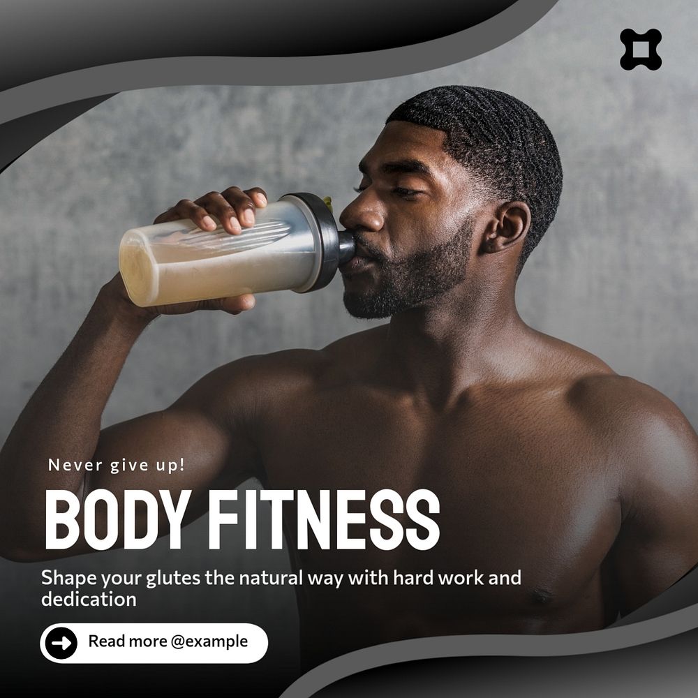 Fitness Instagram post template, editable text