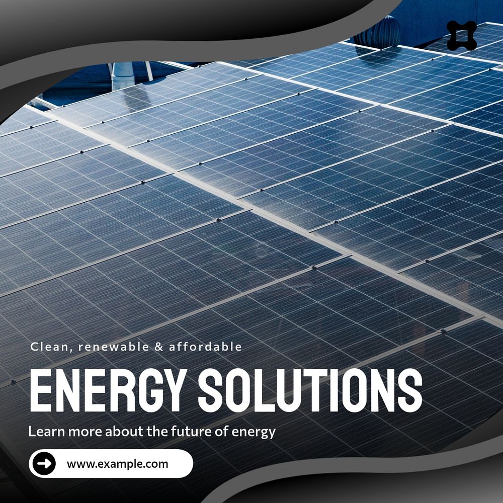 Energy solutions Instagram post template, editable text