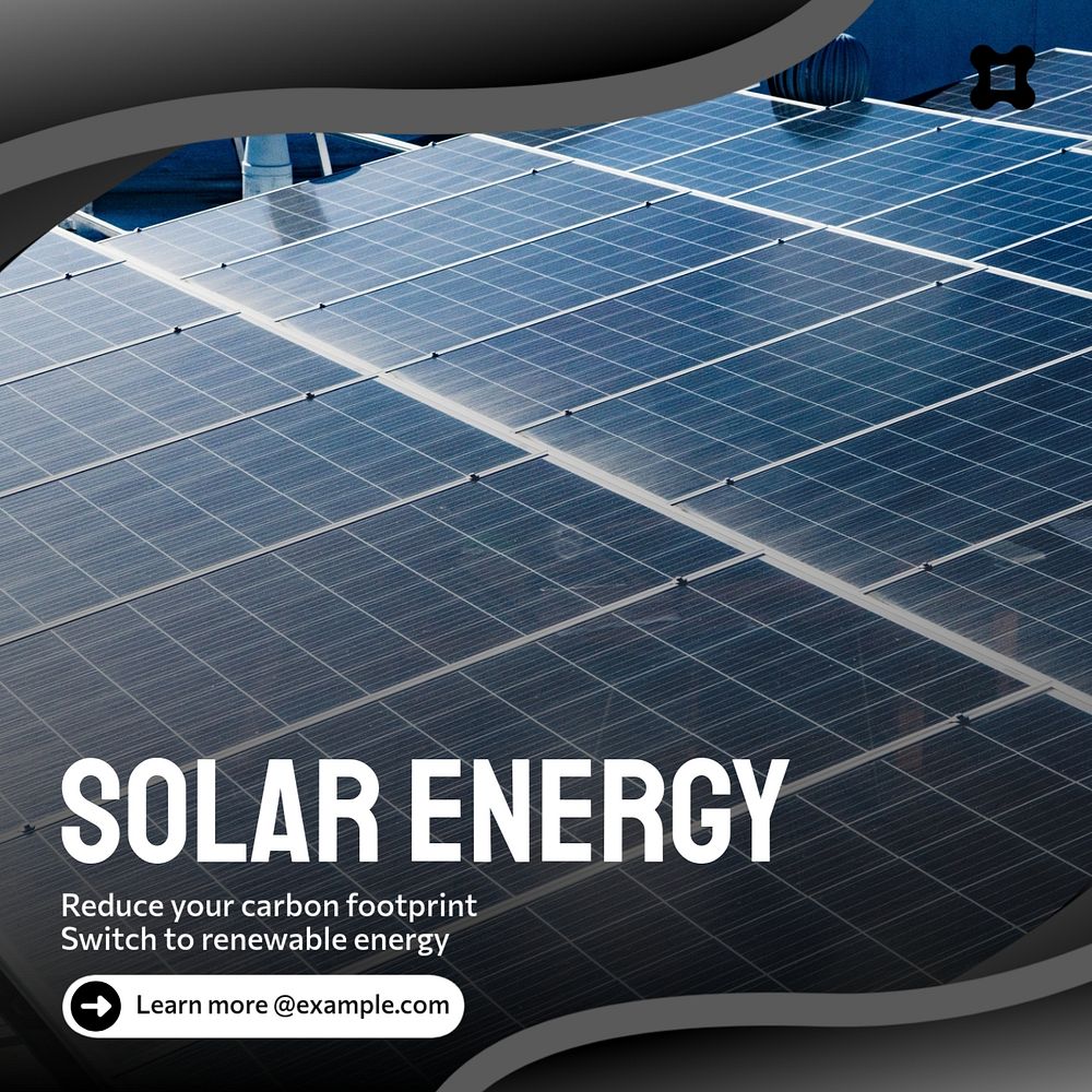 Solar energy Instagram post template, editable text