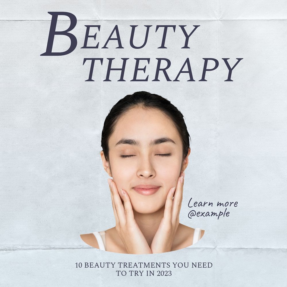 Beauty therapy Instagram post template, editable text