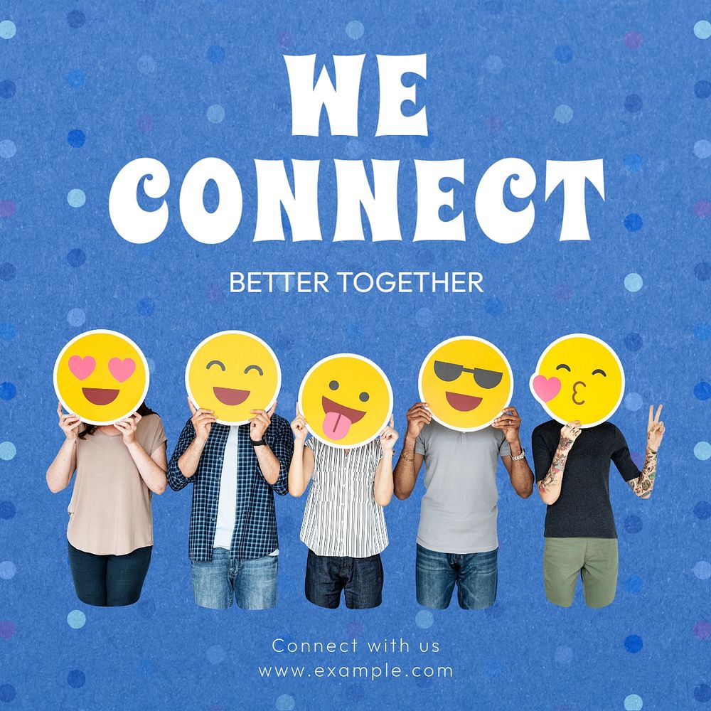 We connect Instagram post template, editable text