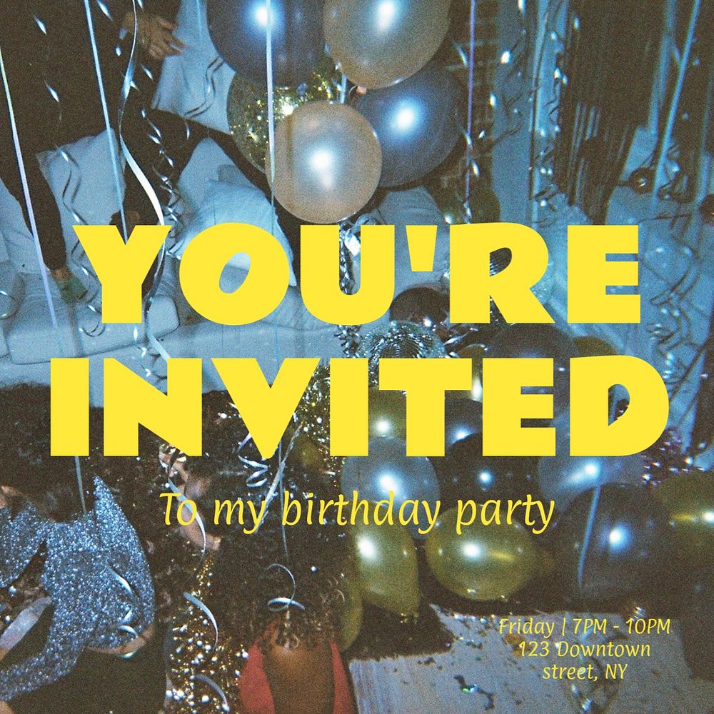 Wild party Instagram post template, editable text