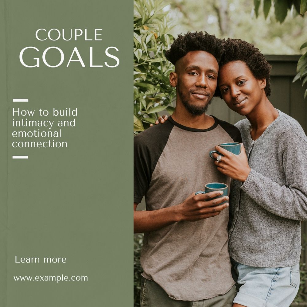 Couple goals Instagram post template, editable text