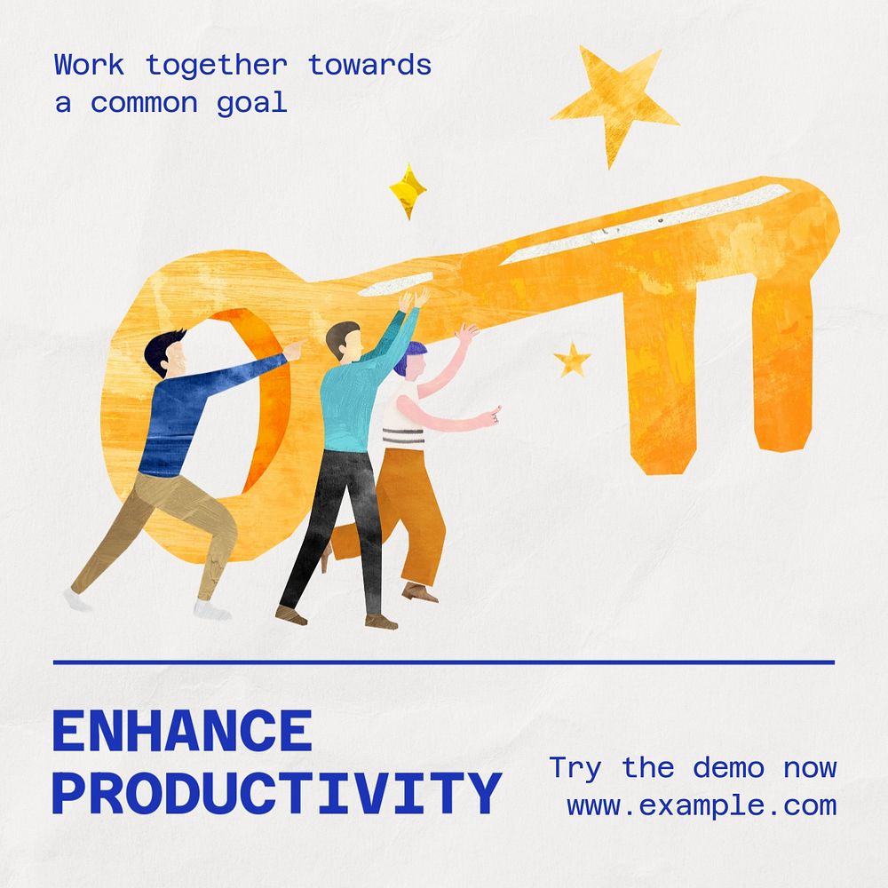 Enhance productivity Instagram post template, editable text