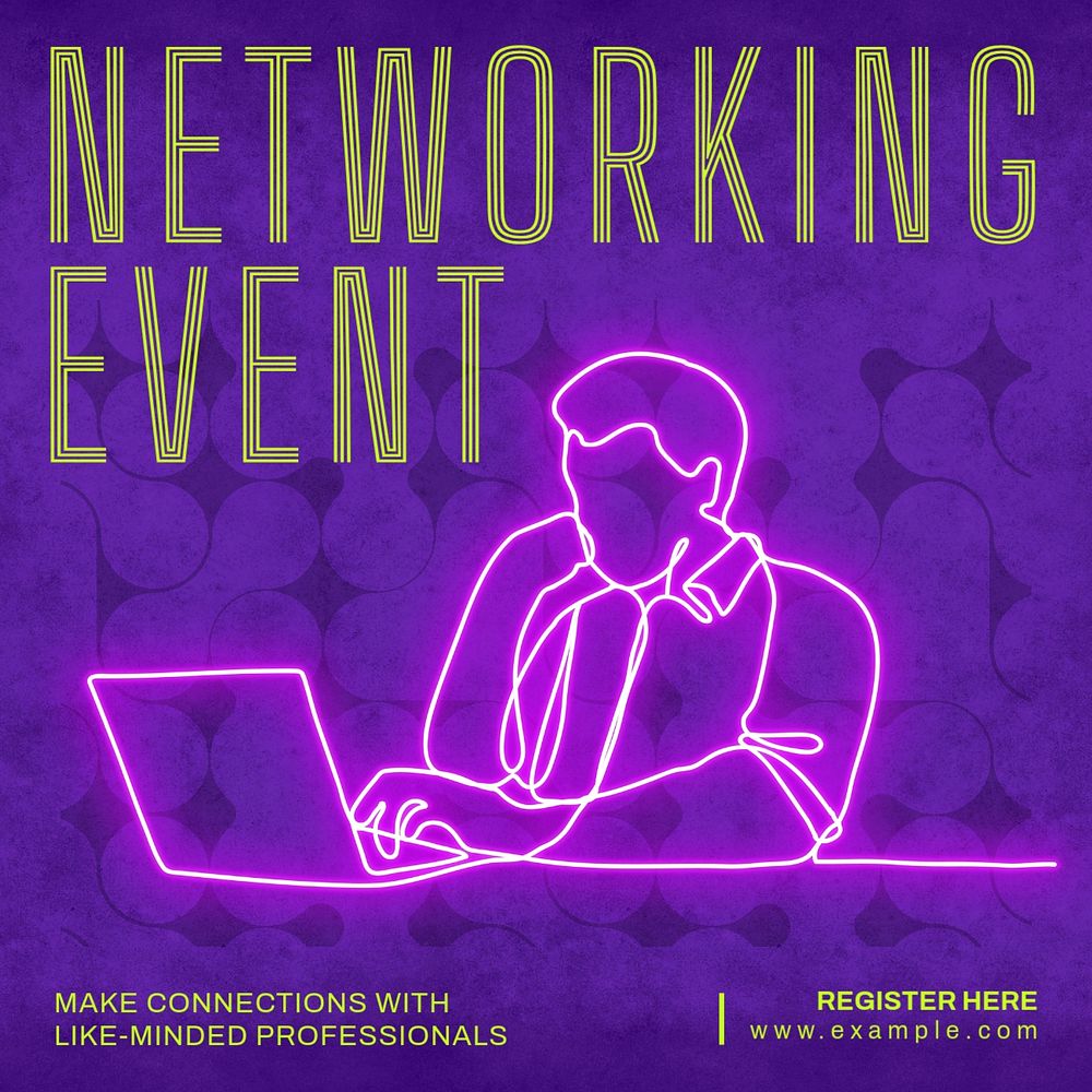 Networking event Instagram post template, editable text