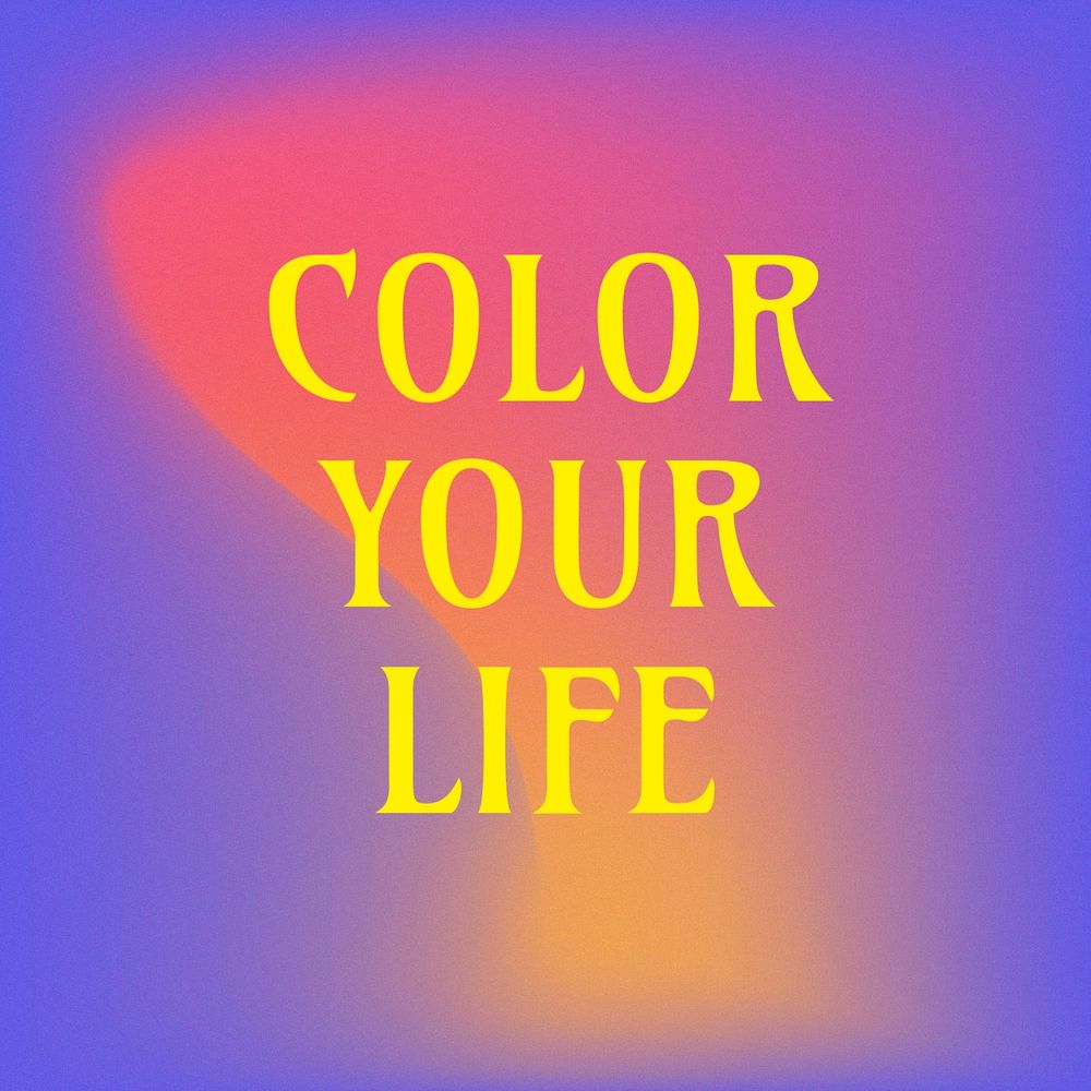 Color your life Instagram post template, editable text