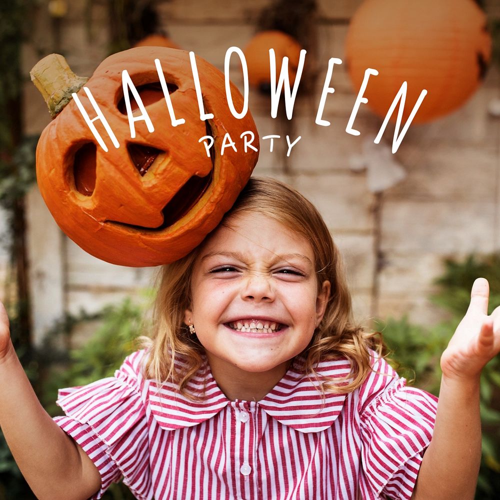 Halloween party Instagram post template, editable text