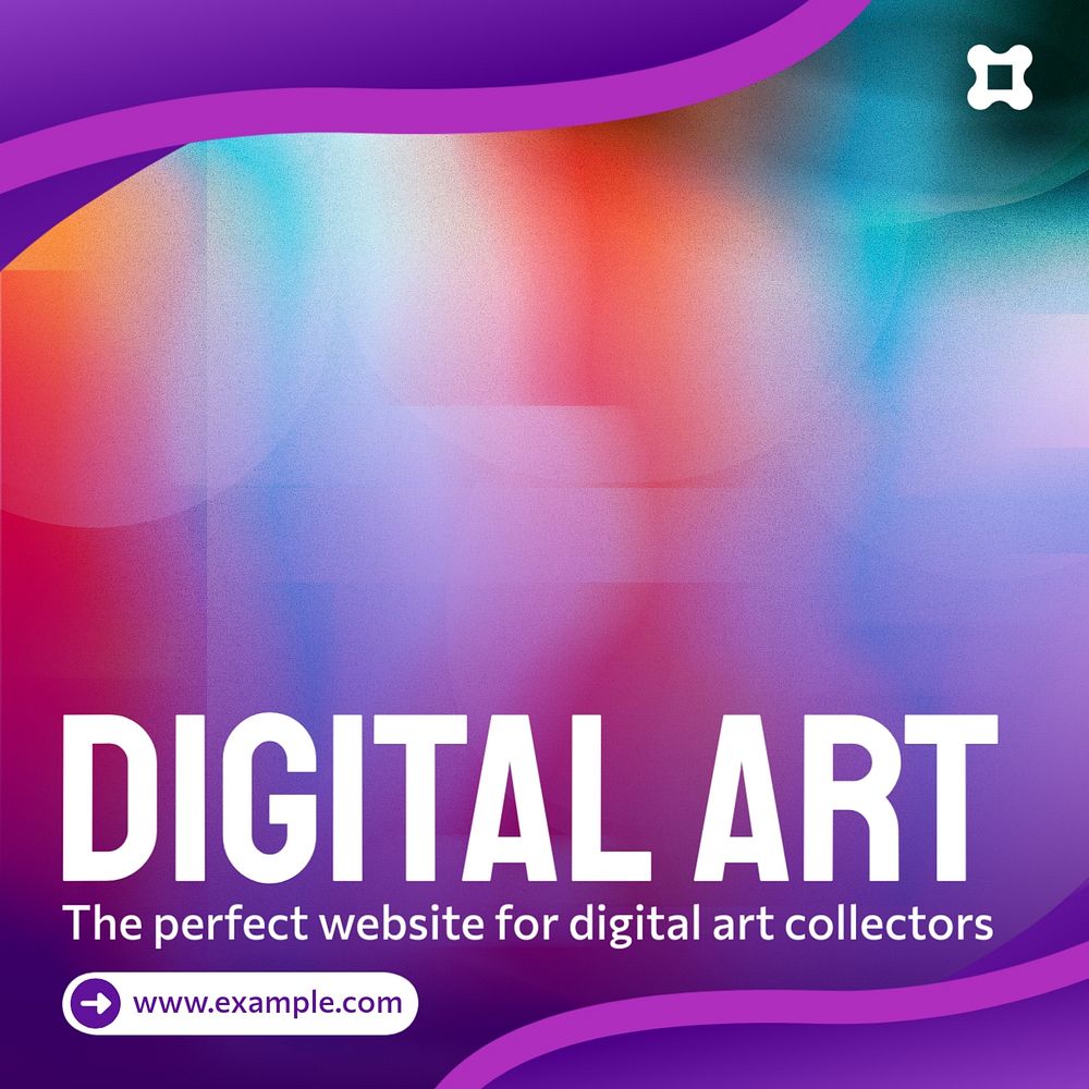 Digital art Instagram post template, editable text