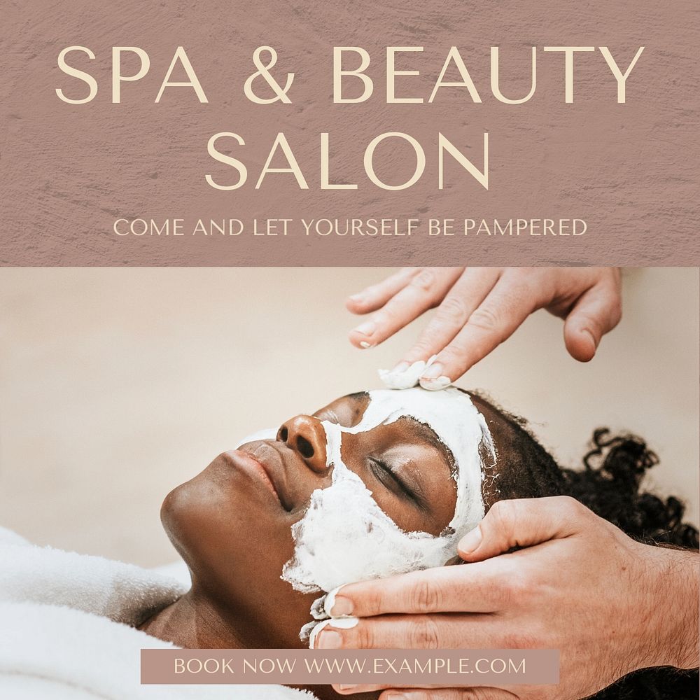 Beauty salon Instagram post template, editable text