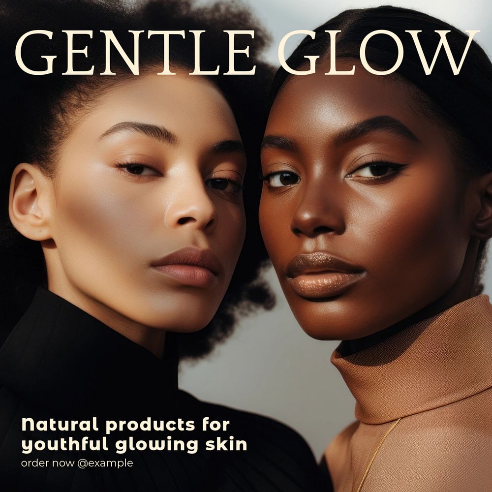 Gentle glow Instagram post template, editable text