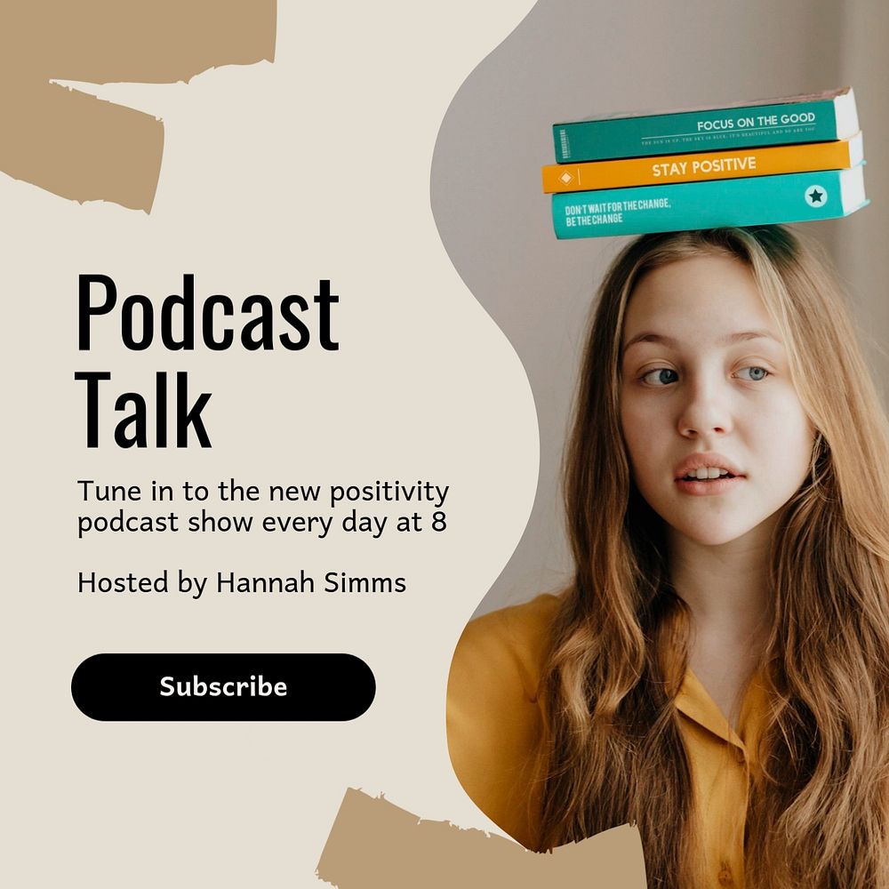 Podcast talk Instagram post template, editable text