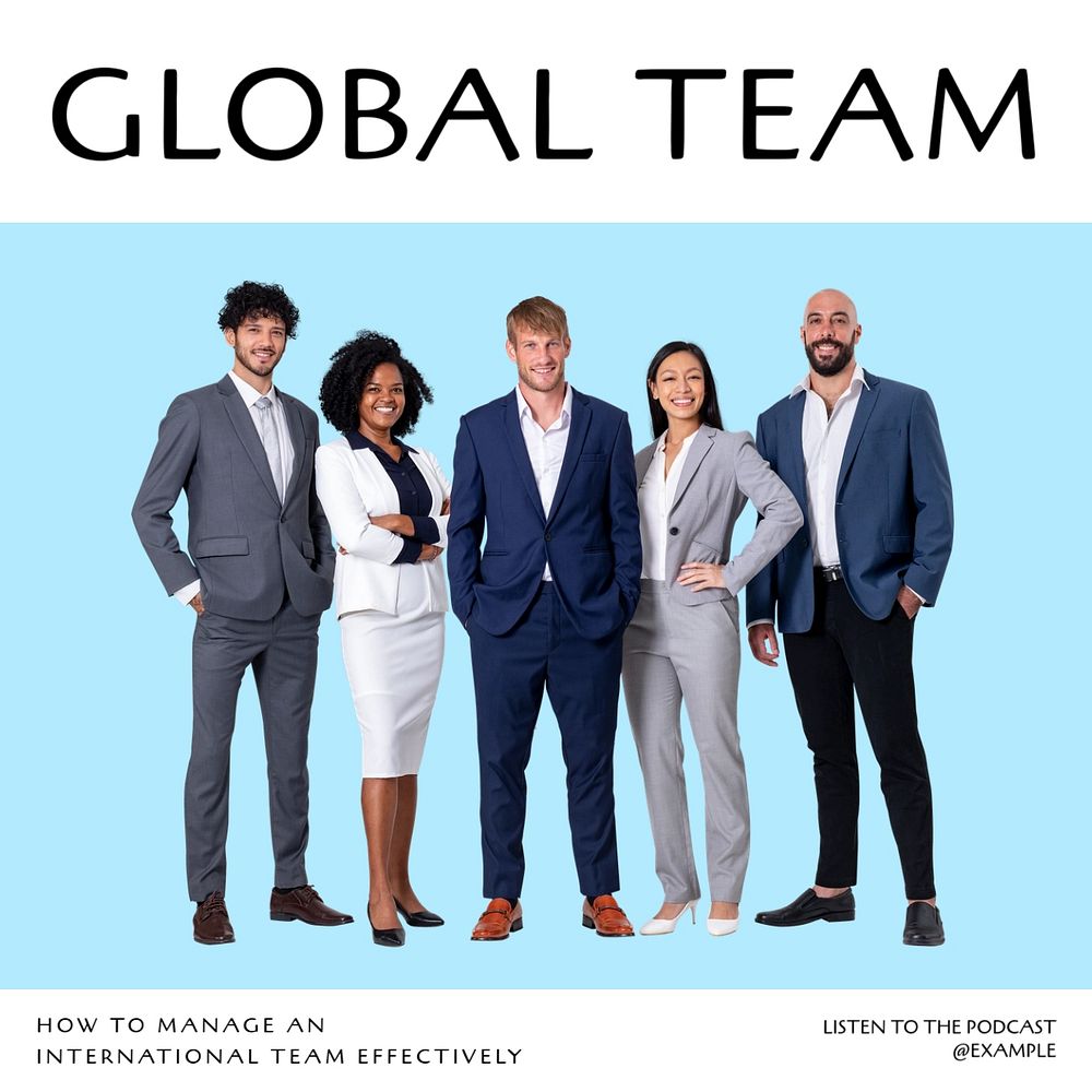 Global team Instagram post template, editable text