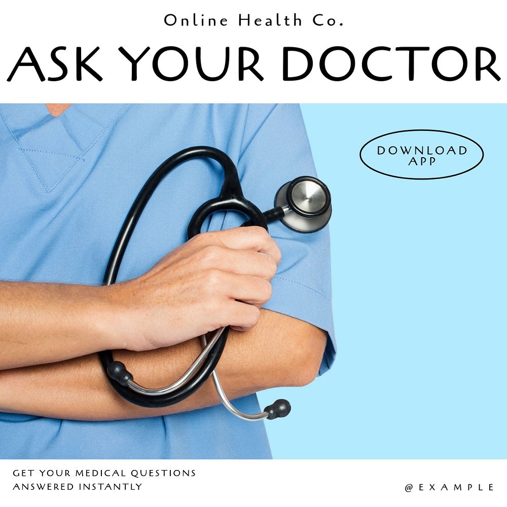 Ask your doctor Instagram post template, editable text