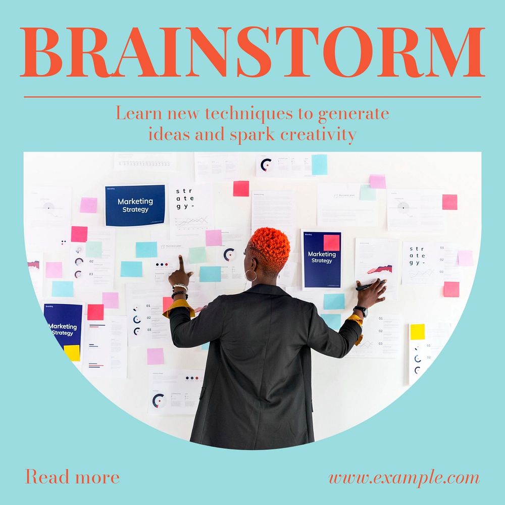 Brainstorming ideas Instagram post template, editable text