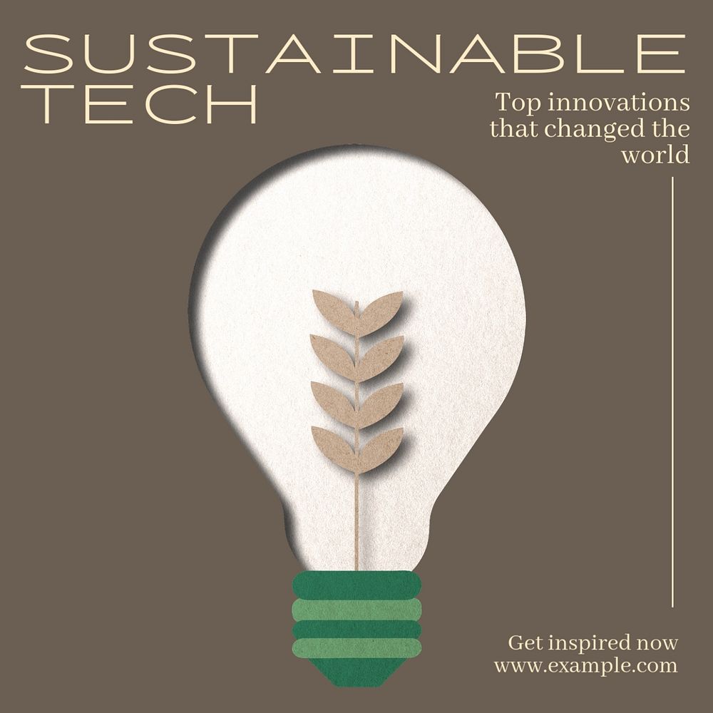 Sustainable tech Instagram post template, editable text