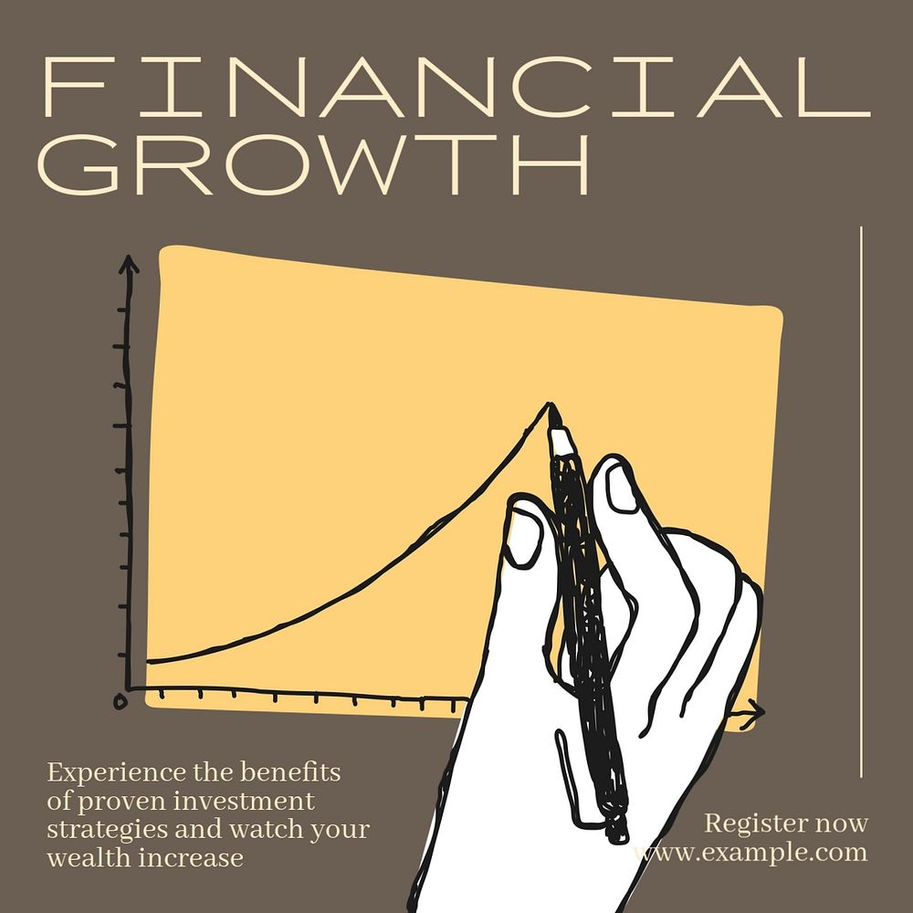 Financial growth Instagram post template, editable text