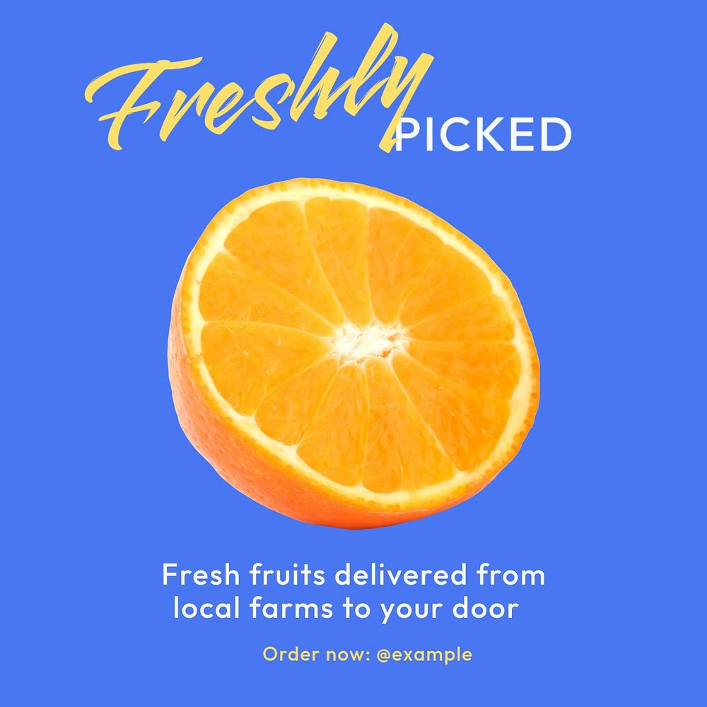 Fresh fruit Instagram post template, editable text