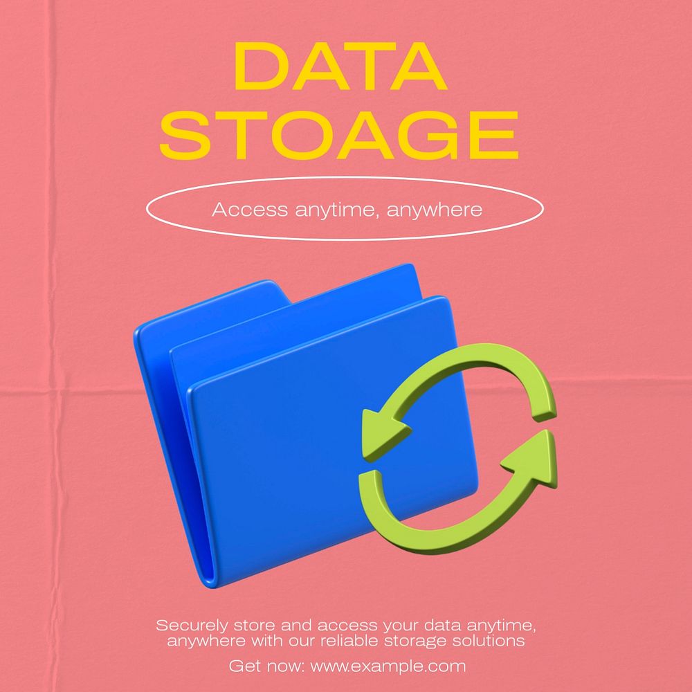 Data storage Instagram post template, editable text