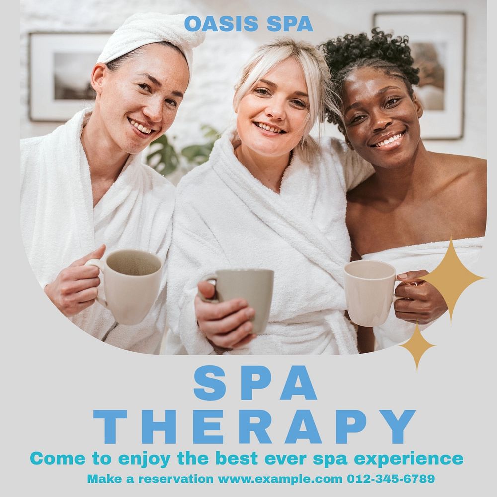 Spa therapy  Instagram post template, editable text