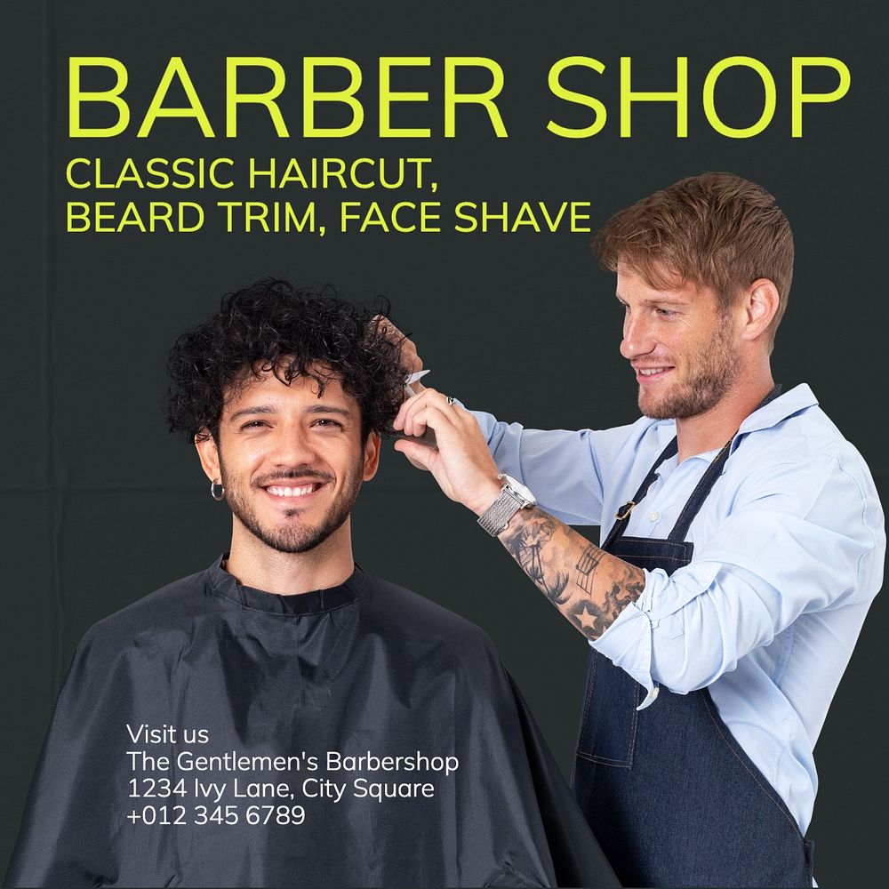 Barbershop Instagram post template