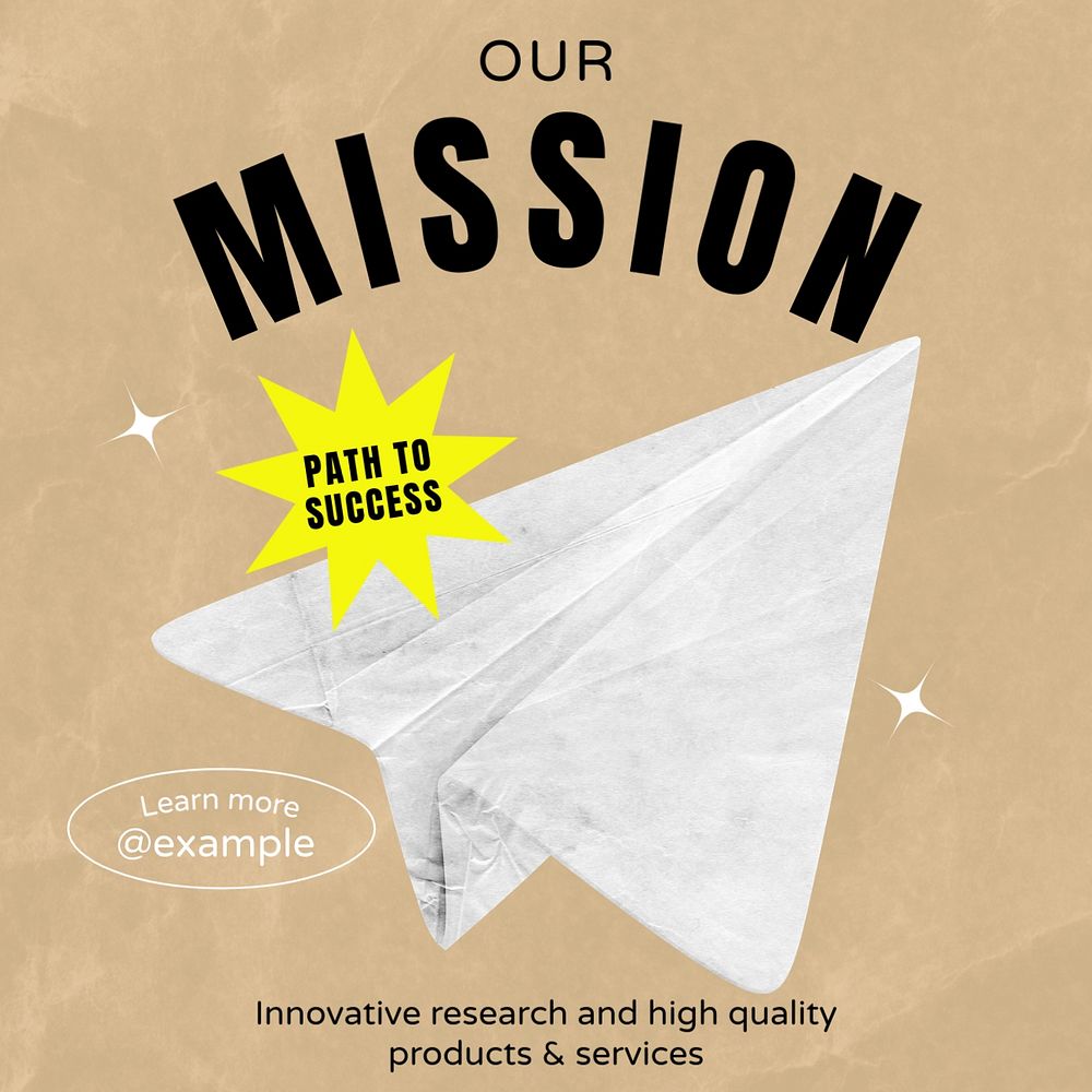 Our mission Instagram post template, editable text