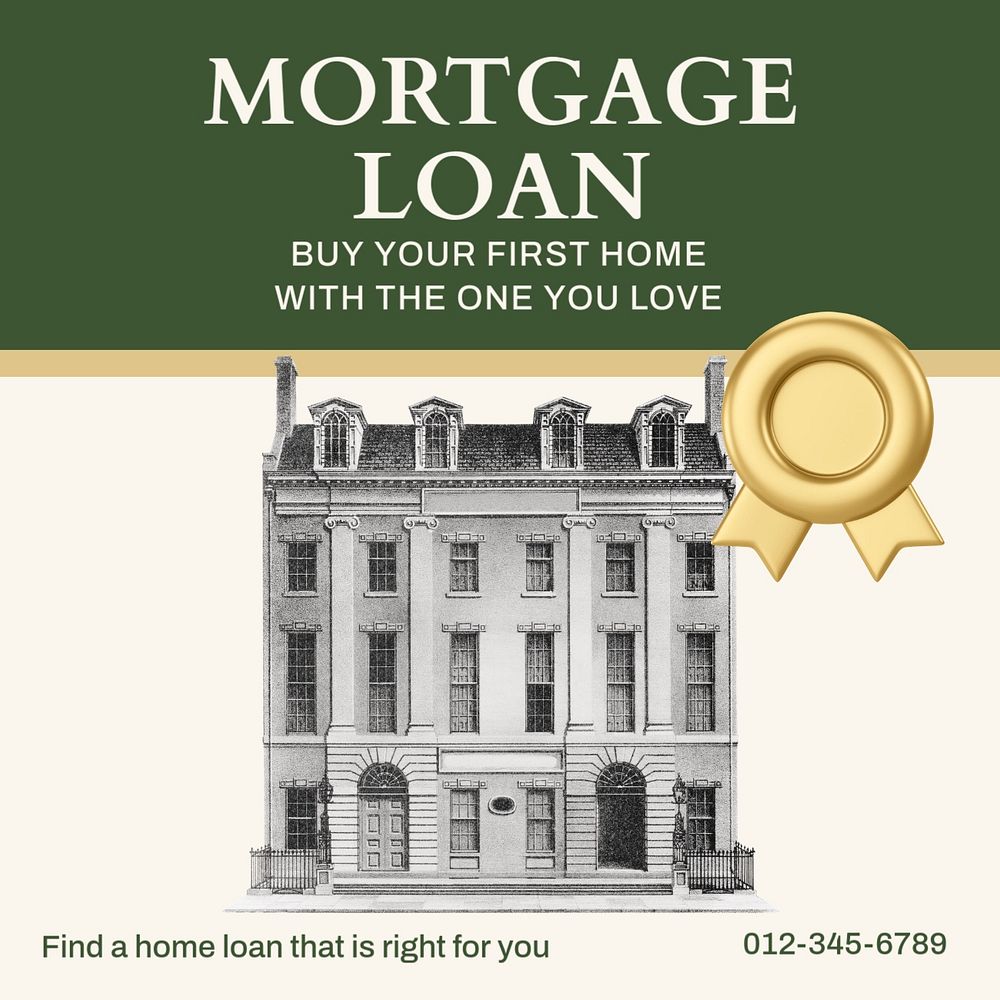 Mortgage loan Instagram post template, editable text