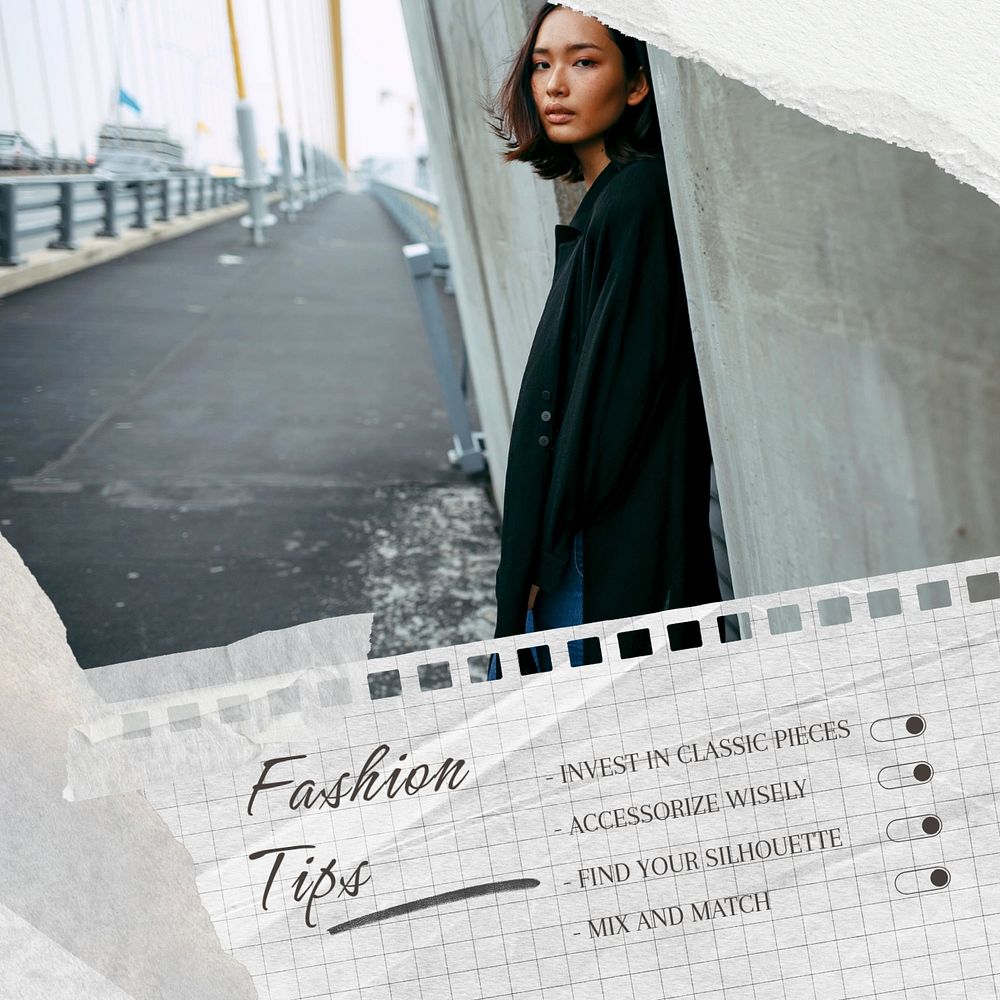 Fashion tips Instagram post template, editable text