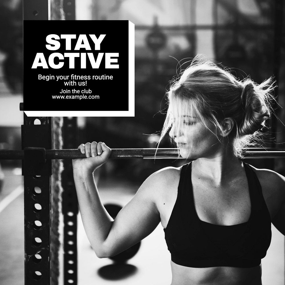 Stay active Instagram post template