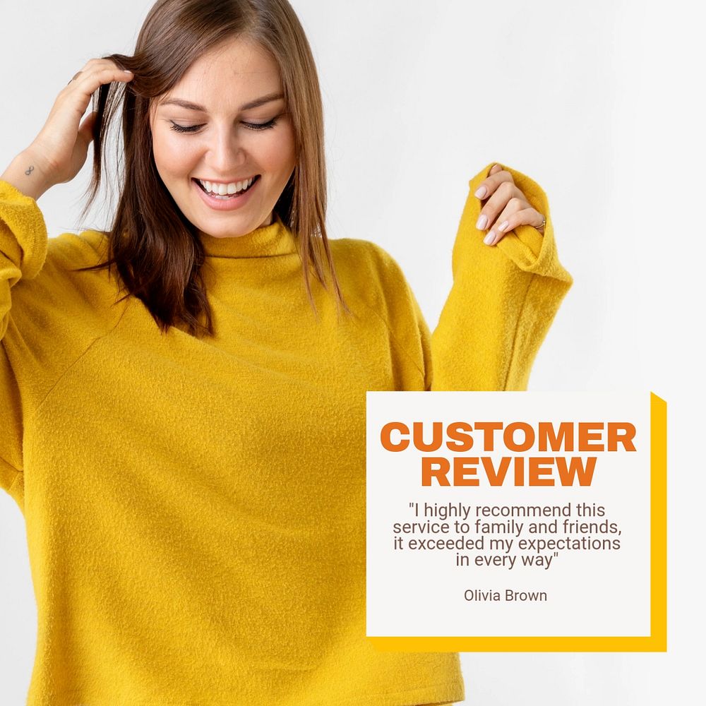 Customer review  Instagram post template, editable text