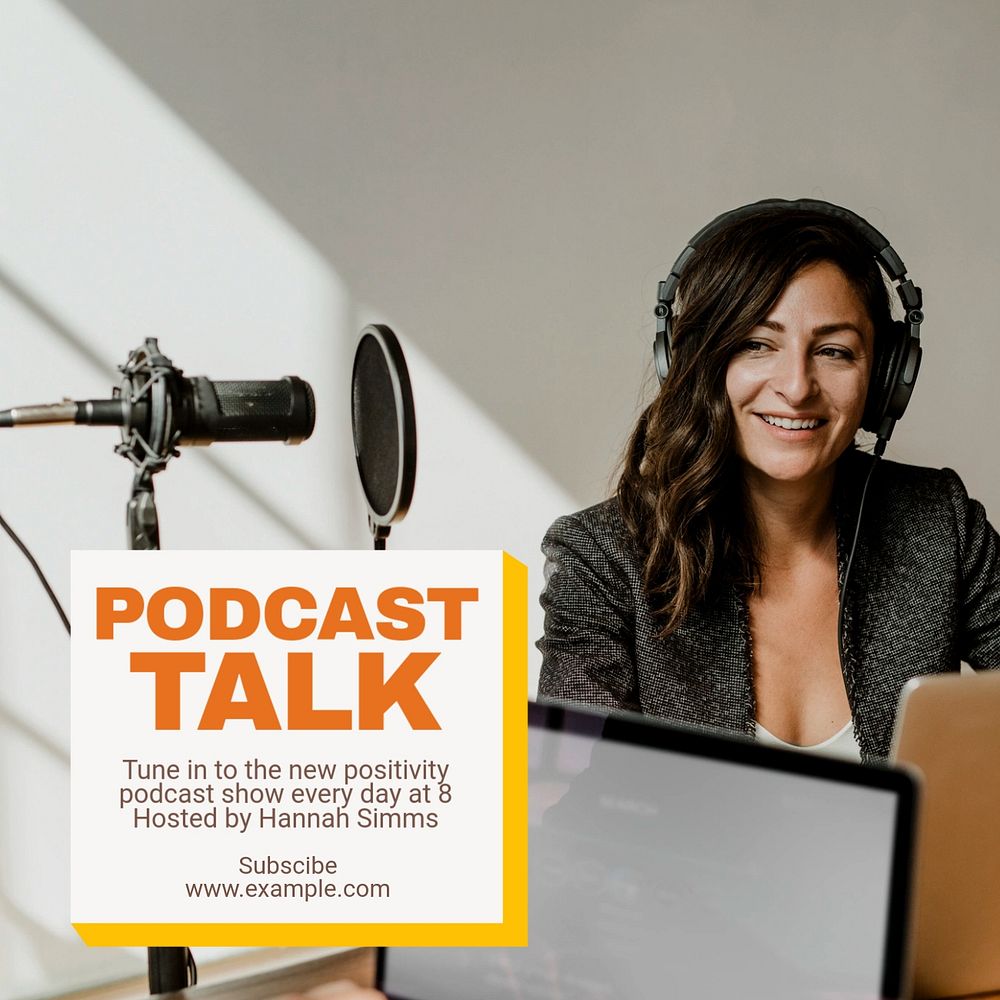 Podcast talk Instagram post template, editable text