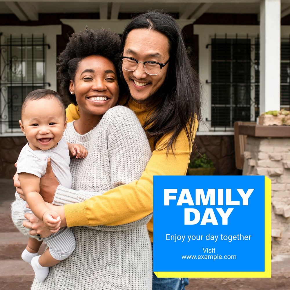 Family Day Instagram post template, editable text