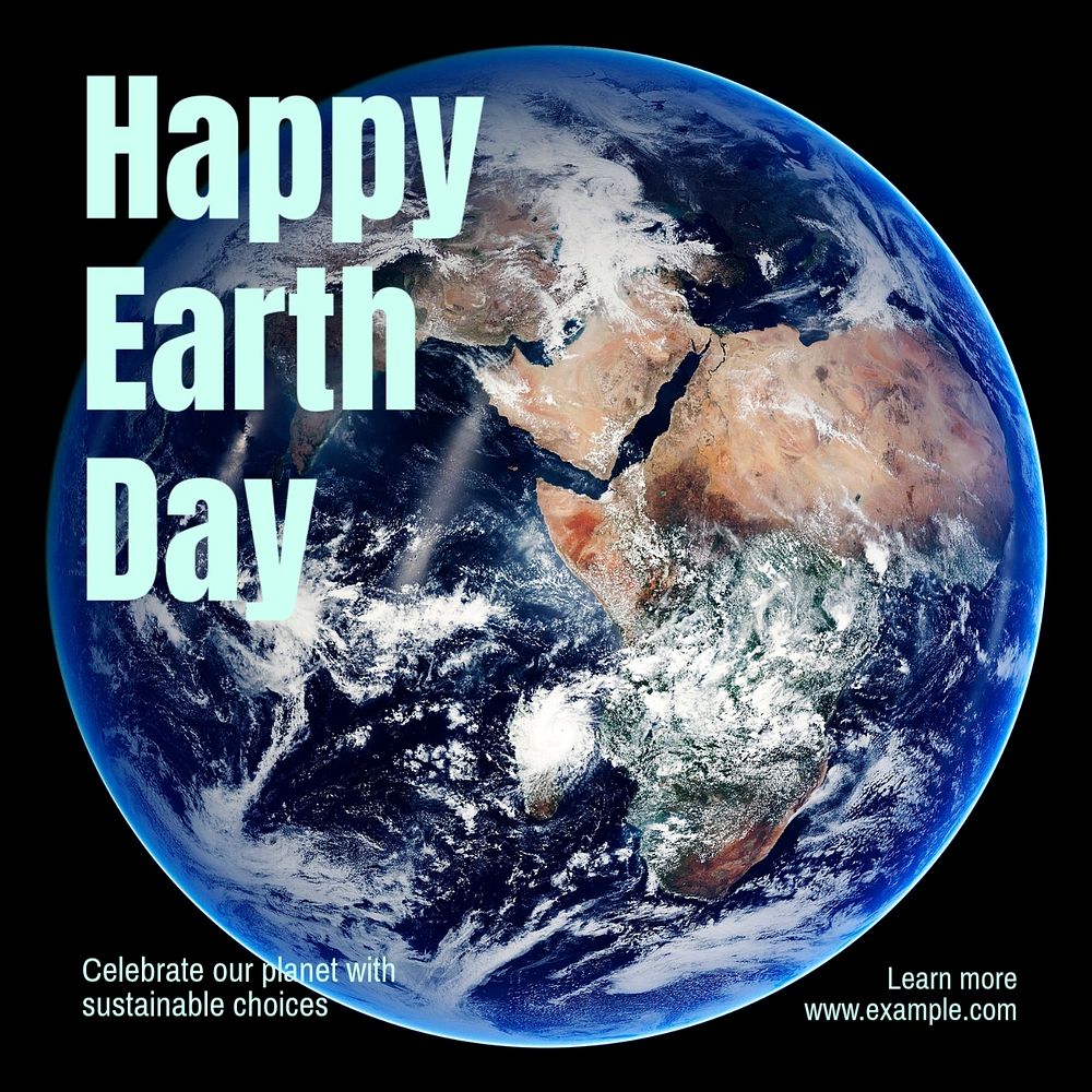 Earth day Instagram post template, editable text