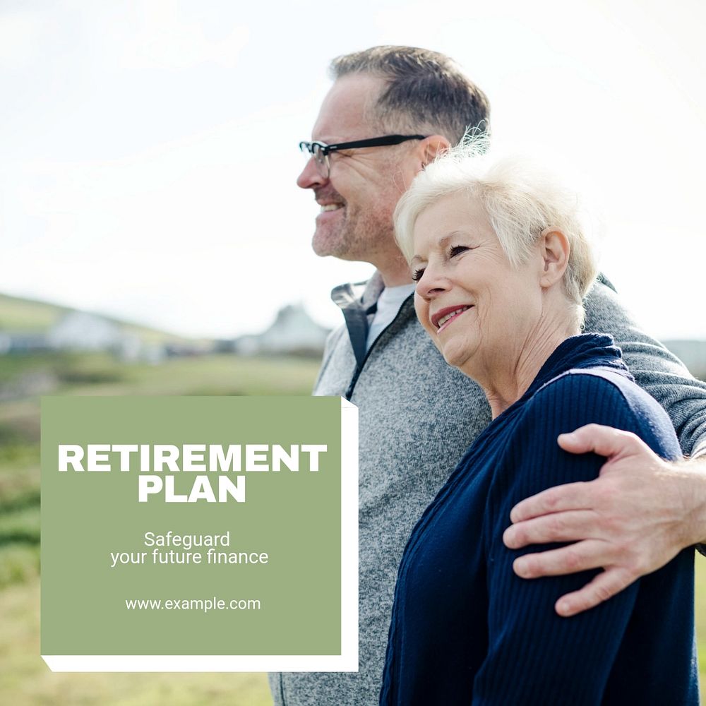 Retirement plan Instagram post template, editable text