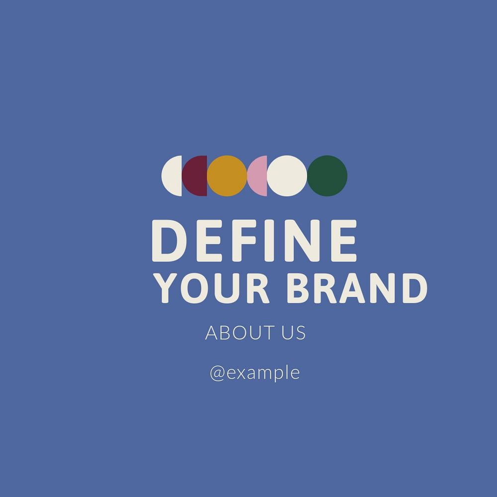 Define your brand Instagram post template, editable text