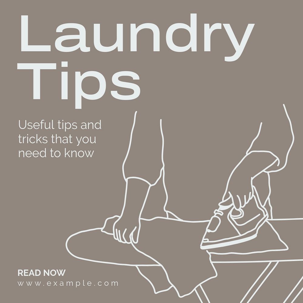 Laundry tips Instagram post template, editable text