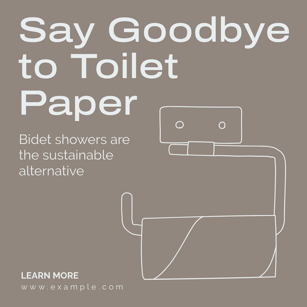 Bidet showers Instagram post template, editable text