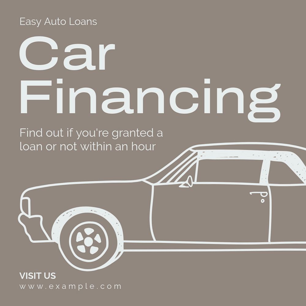 Easy auto loans Instagram post template, editable text