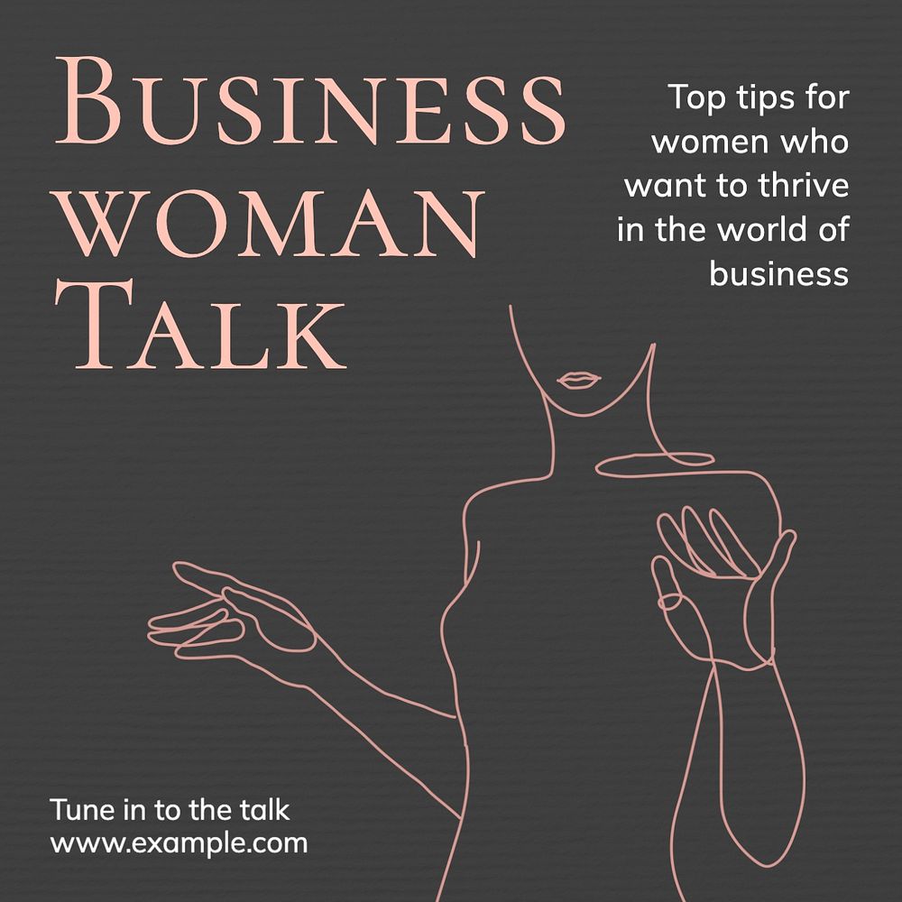 Businesswoman talk Instagram post template