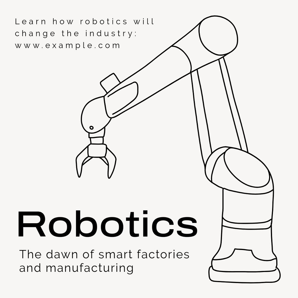 Robotics and manufacturing Instagram post template, editable text