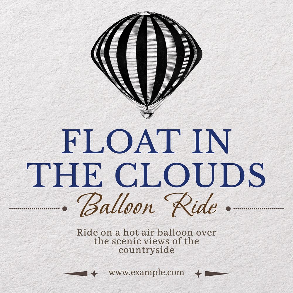 Balloon ride Instagram post template