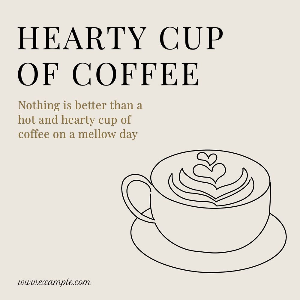 Hearty coffee Instagram post template