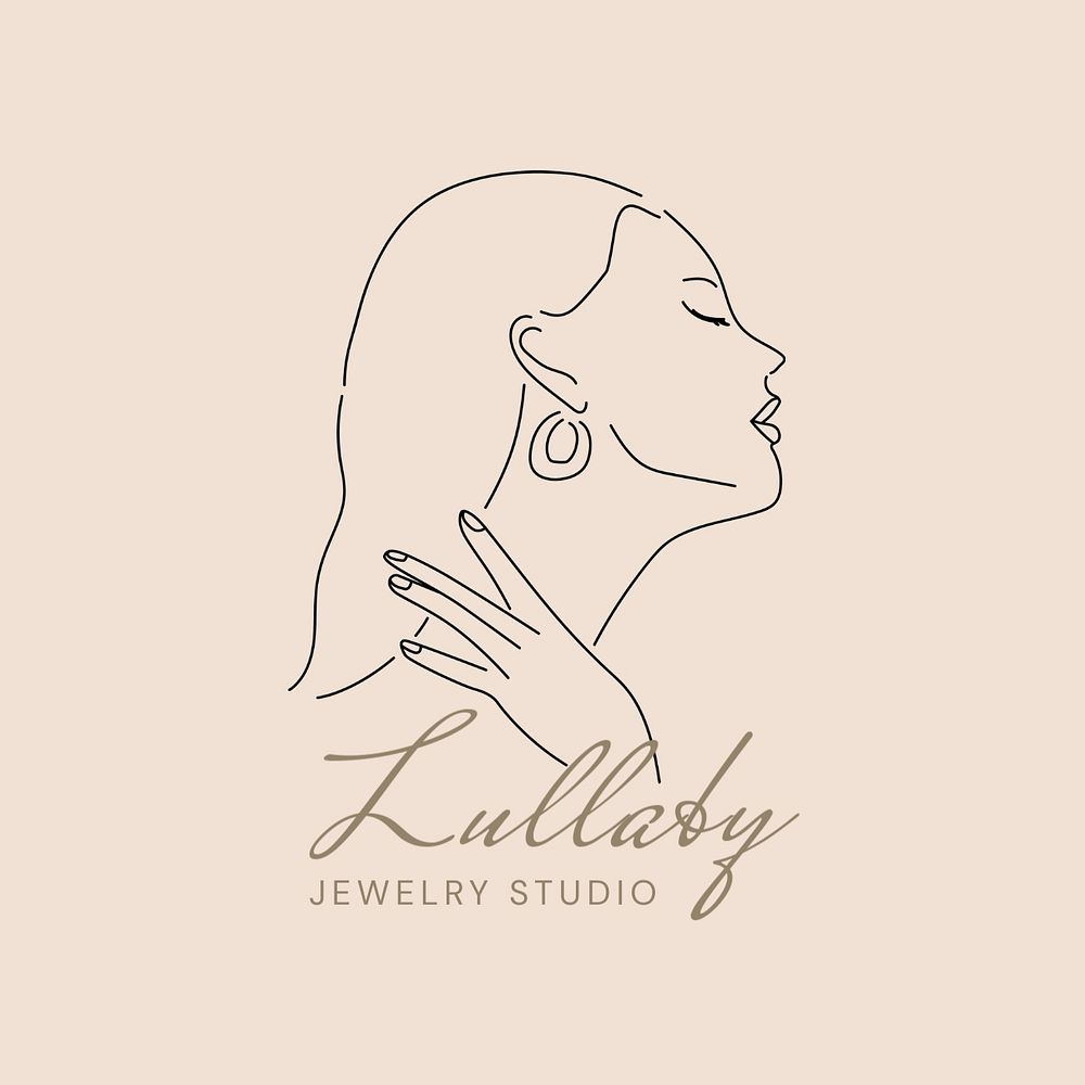 Jewelry studio logo template, editable text