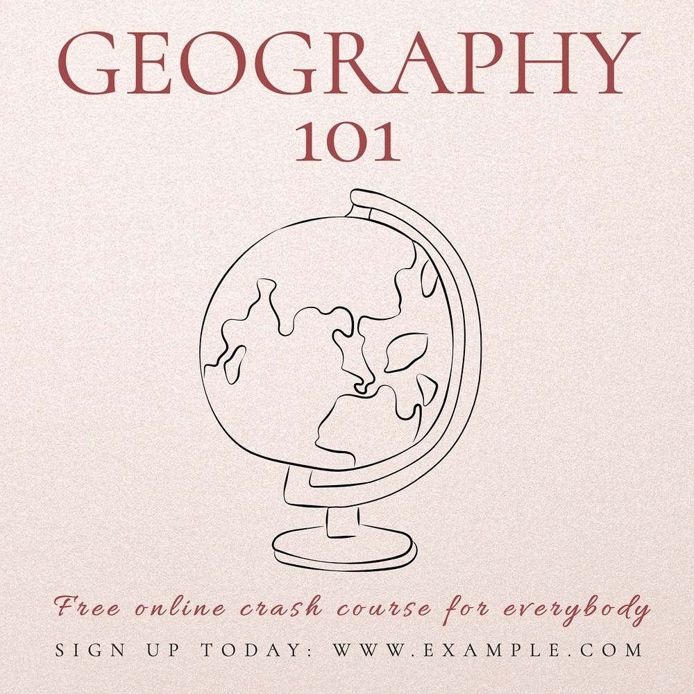 Geography course Instagram post template